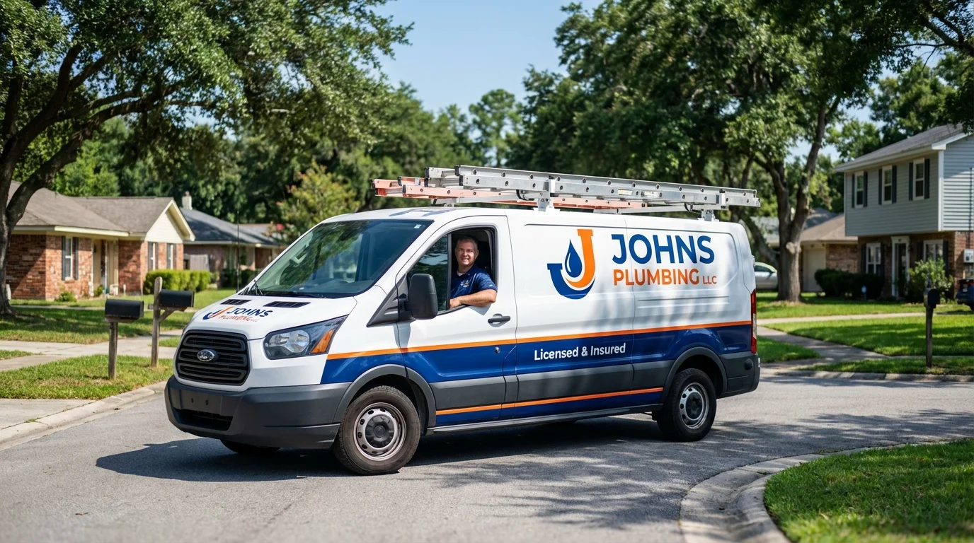 Johns Plumbing LLC service van in Kealakekua, HI