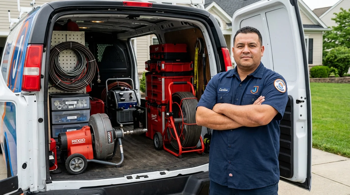 Professional drain cleaning equipment and Johns Plumbing LLC plumber in Kealakekua