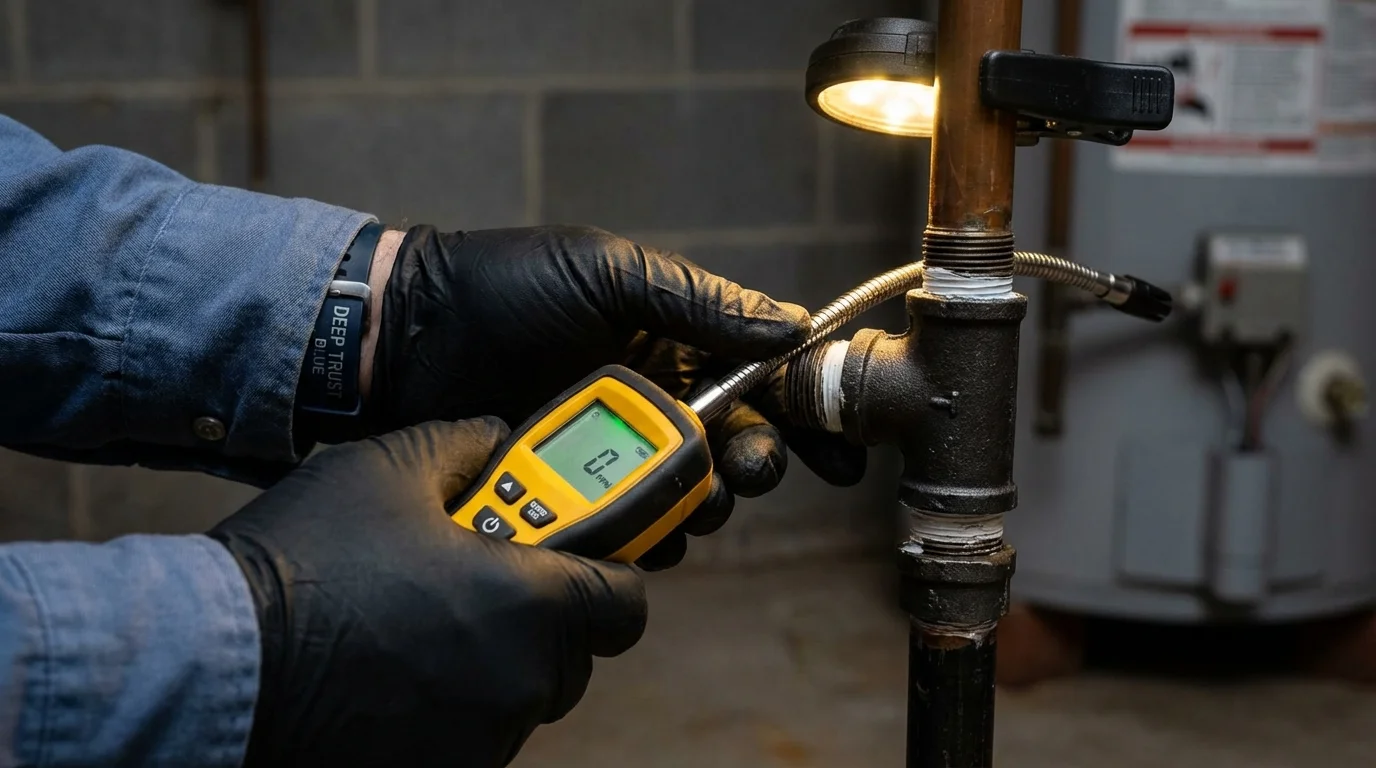 Gas leak detection with electronic sniffer by Johns Plumbing LLC in Kealakekua