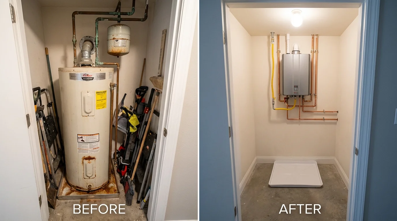 Tank water heater versus wall-mounted tankless unit comparison for Kealakekua, HI homeowners
