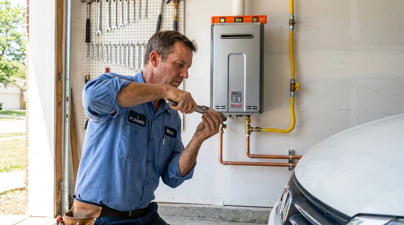 Tankless water heater installation by a Johns Plumbing LLC plumber in Kealakekua
